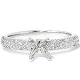 Micropave .40CT Diamond Engagement Ring Setting Semi Mount White Gold Round 4-9