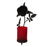 Wand-Kerzenleuchter ROSE mit rotem Glaseinsatz