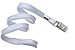 100 White Flat Non-Breakaway Lanyards With Steel Bulldog Clip