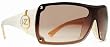 VON ZIPPER GAMMA WHITE GOLD PLASTIC SHIELD SUNGLASSES