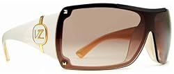 VON ZIPPER GAMMA WHITE GOLD PLASTIC SHIELD SUNGLASSES