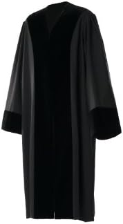Manufaktur Men Professor Robe with Velvet Trim MERINO CASHMERE SILK Size 51 Black