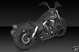 Vance and Hines Black Short Shot Staggered for Harley Dyna 06-09 Models