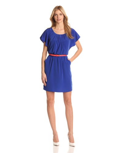 AGB Womens Women's Scoop Neck Dress, Cobalt, 16