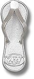 New York Jets 1'' Sterling Silver Oval Logo Flip Flop Pendant