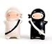 Japanese Ninja Kids Salt & Pepper Shaker Set, Black and White
