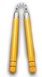 Nunchaku 12" Yellow w/2 Black Stripes at Bottom - Martial Arts - Nunchaku