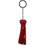 Lipstick Red Baekgaard Patent Leather Tassel Keyring or Key Chain