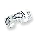 Sterling Silver Antiqued Feet Toe Ring