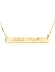 Bar Necklace Personalized Name Necklace 18k Gold Plated Custom Made Any Name