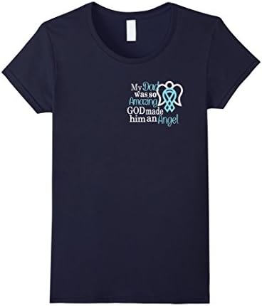 Women's Proud Daughter of a Dad with Wings Tshirt Medium Navy