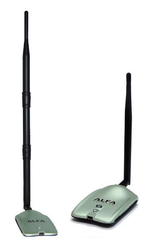 2000mW 2W 802.11 g-n High-Gain USB Wireless G / N Long-Rang WiFi Network Adapter With Original Alfa Screw-On Swivel 9dBi Rubber Antenna