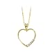14K Yellow Gold 1/5 ct. Diamond Journey of Love Heart Pendant with Chain