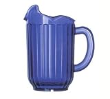 Pitcher, 60 oz., deluxe 3-lip, cobalt, Tuffex, (Top diameter 5.75'', bottom diameter 3.625'')