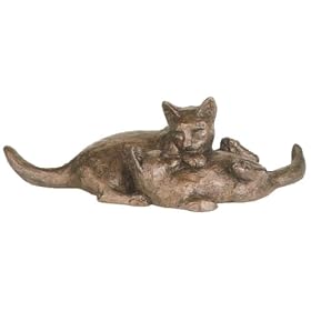 Bronze Cat Sculpture 'Two Cats Playing' by Paul Jenkins