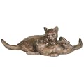 Bronze Cat Sculpture 'Two Cats Playing' by Paul Jenkins