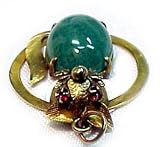 Vintage Gold and Gemstone Cat Charm
