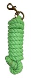 10 ft Cotton Lead Rope Brass Bolt Snap Lime Green