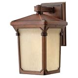 Hinkley Lighting 1356AU Exterior Wall Mount - Auburn Stratford Amber Linen Rustic Outdoor Lights