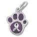 Purple Ribbon Animal Abuse Awareness Paw Print Charm