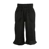 Ellovie Kids Black Linen Capri Trousers