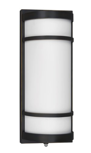 American Fluorescent BRW218RBEC Brio Outdoor Sconce, Half Cylinder with Twin Metal Bands, Oil Rubbed Bronze 36W