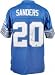 Barry Sanders Autographed Detroit Lions Blue Reebok Swingman Jersey Mounted Memories