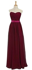 Strapless Floor Length Chiffon Bridesmaid Dress 