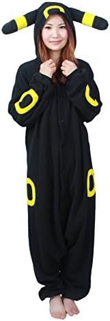 Irises Winter Pajamas Pokemon Umbreon Cosplay Costumes Adult Yellow+Black Small