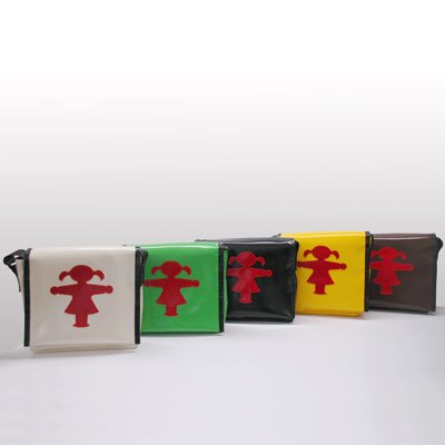 Umh&auml;ngetasche GEP&Auml;CKTR&Auml;GERIN klein Ampelfrau orange/braun Ampelmann