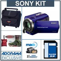 Sony DCR-SR68 80GB HDD High Def Handycam Camcorder Kit - - Blue - with 8GB SD Memory Card - Camcorder Case - Mack Four Year Exteneded Video Warranty - Micro-Fiber Cleaning Cloth -