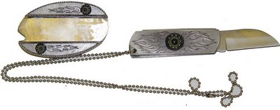 Belt Buckle Necklace Knife