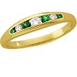 14K Yellow Gold Tsavorite Anniversary Band with Diamonds