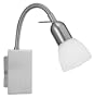 Eglo  86213A Ares-1, Nickel/Frosted, 1-Light Opal Track Light Fixture