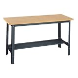 Buy Adjustable Workbench with Wood Top (Gray) (48 W x 34 H x 24 D) by Edsal