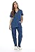 Just Love Women's Scrub Sets Six Pocket Medical Scrubs (V-Neck With Cargo Pant), Carribean Blue, Large