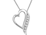 Floating Heart Diamond Pendant in White Gold with Chain