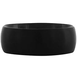 Inox Jewelry Men's Smooth Black pvd 316L Stainless Steel Ring