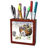 Biblical - Noahs Ark - Tile Pen Holders-5 inch tile pen holder