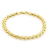 14K Yellow Gold Slanted Link Bracelet 7.5