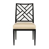 Stanley Furniture Continuum Fret Back Side Wood Chair in Java