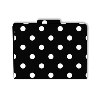 File Folders Black & White Dots