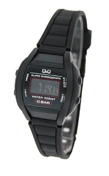 Q&Q #LL01J639Y Women's Plastic Band Alarm LCD Digital Watch