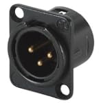 Neutrik NC3MD-L-B-1 XLR D Series Panel Mount Male Black