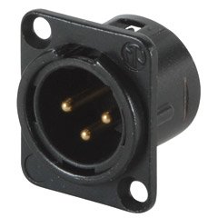 Neutrik NC3MD-L-B-1 XLR D Series Panel Mount Male Black