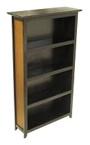 Winsome Wood 4-Tier Media Shelf with Woven Rattan, Large