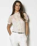 Lauren Ralph Lauren - Lauren by Ralph Lauren Silk Georgette Short-Sleeve Ruffle Blouse