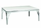 Premier Housewares Coffee Table with White Marble Top and Ornate Stainless Steel Legs, 44 x 120 x 65 cm