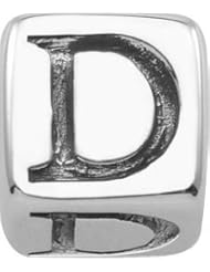 Persona Sterling Silver Sterling Silver Initial "D" Charm fits Pandora, Troll & Chamilia European Charm Bracelets