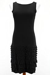 Bateau Neck  Cotton/Viscose Bodycon Dress  With Ruffles